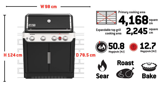 Genesis E-460 Built-In BBQ Specifications