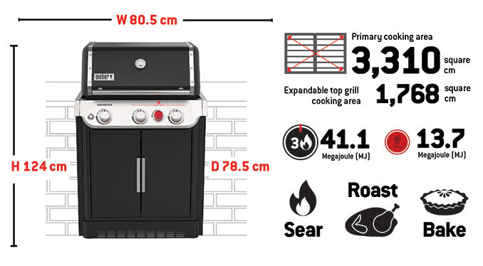 Genesis E-360 Built-In BBQ Specifications