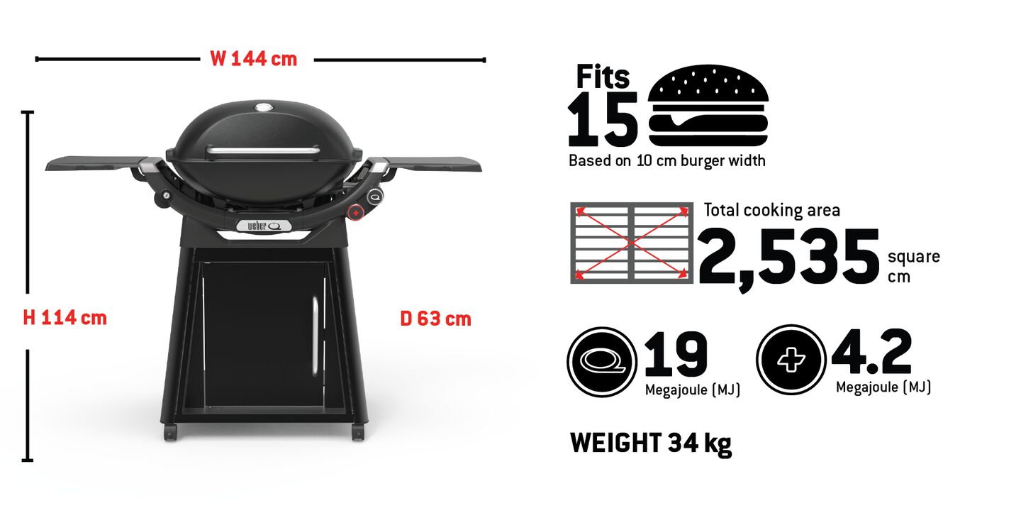 Weber Q 3200 Gas Barbecue Specifications