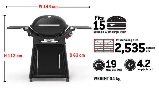 Weber Q 3200 Gas Barbecue Specifications