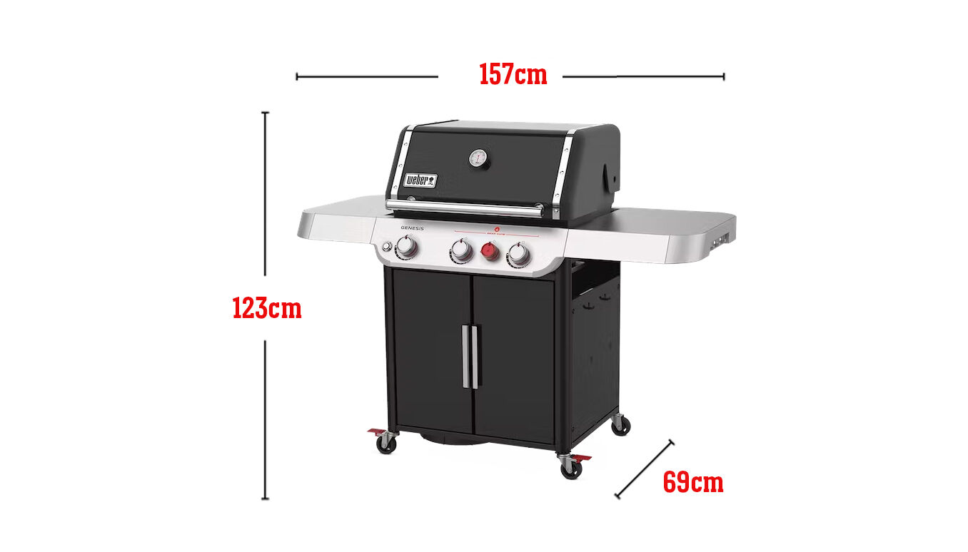 Passend für 20 Burger-Pattys aus der Weber Hamburgerpresse, 4.316 cm² große Grillfläche, 39.000-BTU-Brenner, Sear Zone, Seitenbrenner