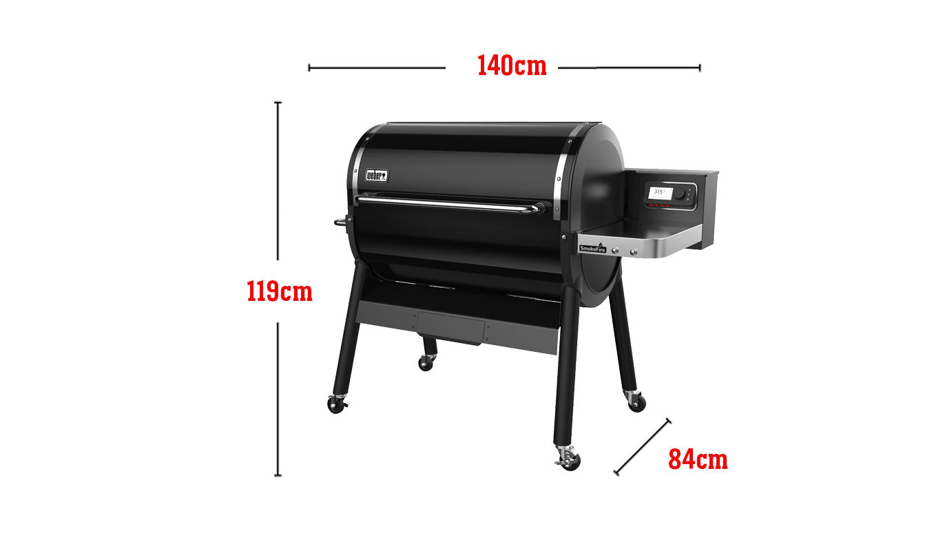 Capacidad para 20 hamburguesas medidas con una prensa para hamburguesas Weber, área de cocción total de 6503 cm², tecnología de cocción inteligente Weber Connect