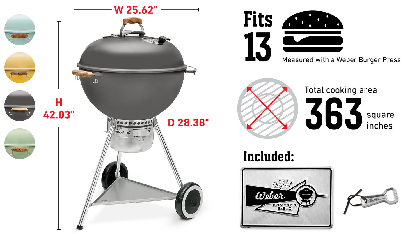 Parrilla a carbón Kettle 70 Aniversario, 22"
