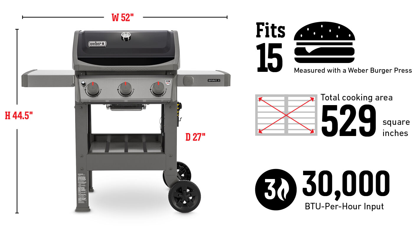 Asador giratorio Weber® para Spirit II de 2 y 3 quemadores