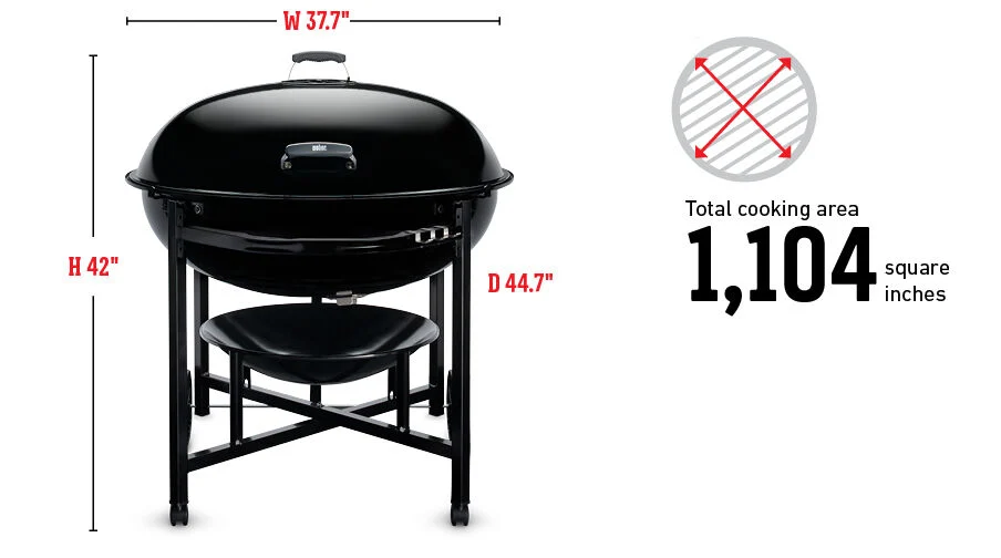 Total cooking area 1,104 square inches