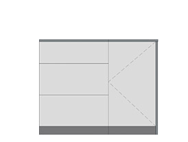 Drawer plus cupboard