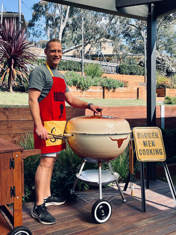 Joel Black cooking on a Limited Edition 70th Anniversary Weber kettle in Hollywood Gray