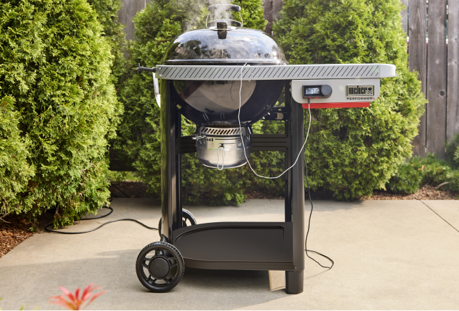 Weber kettle closed‑lid charcoal grilling
