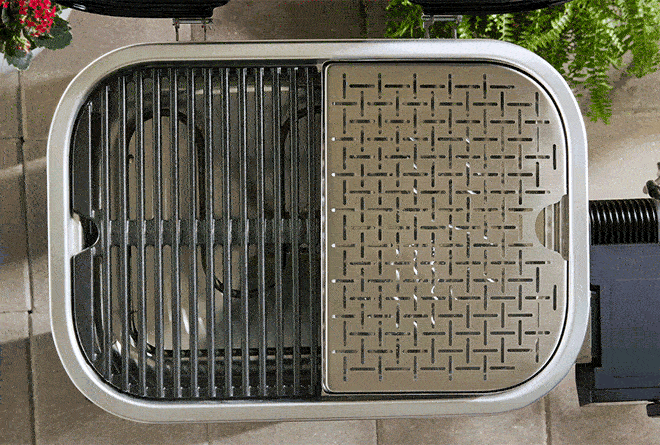 Overhead image of the Weber Lumin electric barbacue grill