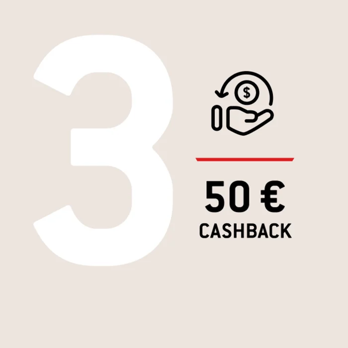 3. &euro;50 CASHBACK