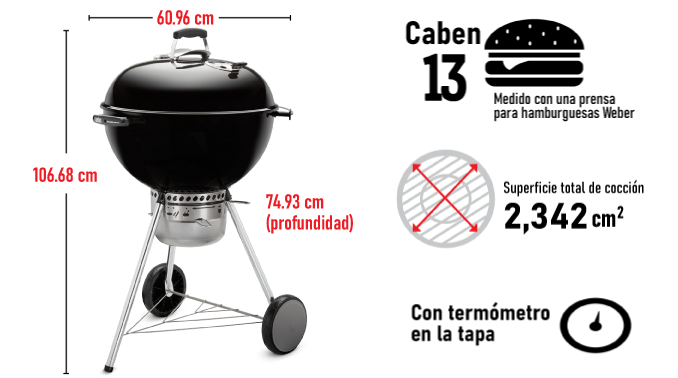 Asador de carbón Master-Touch, 22"