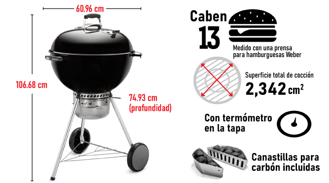 Asador de carbón Master-Touch, 22"