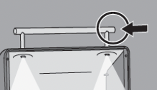 Illustration of light button on Genesis handle