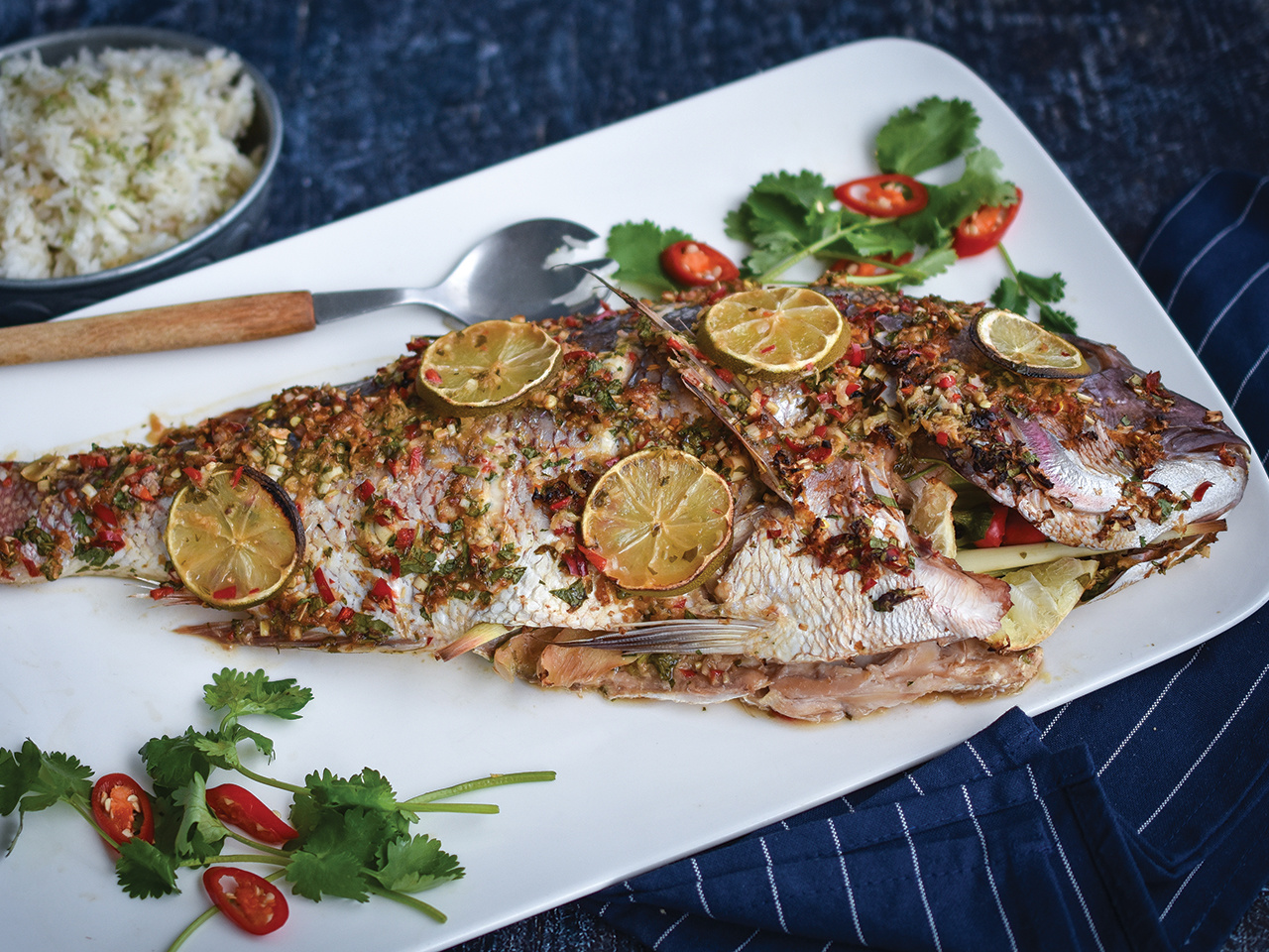  Vietnamese Whole Baked Fish with Coconut Rice

