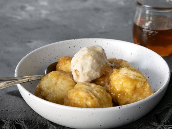  Golden Syrup Dumplings with Toasted Coconut Ice Cream
