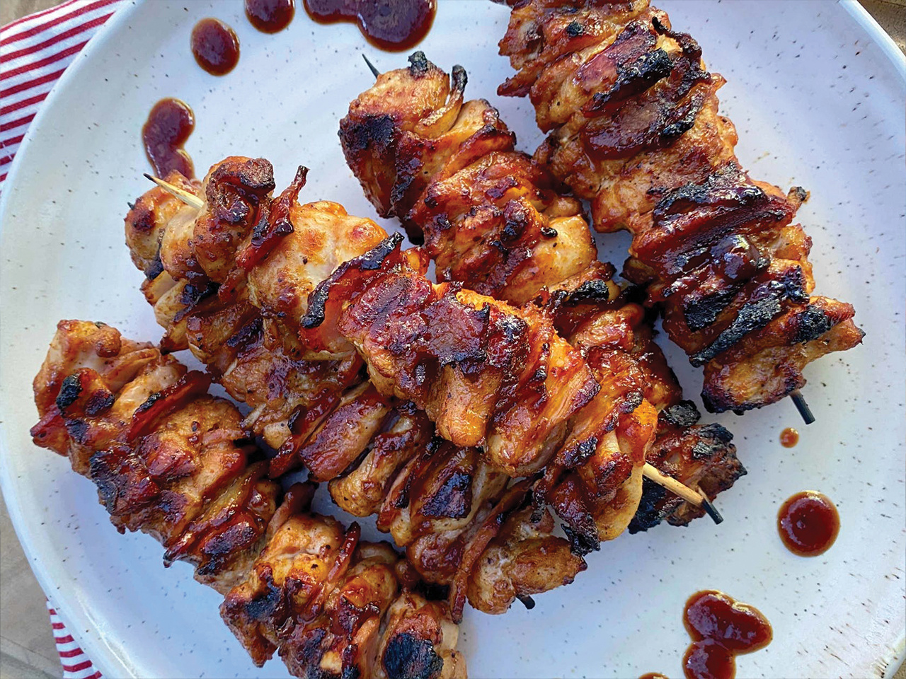  Chicken and Bacon Skewers

