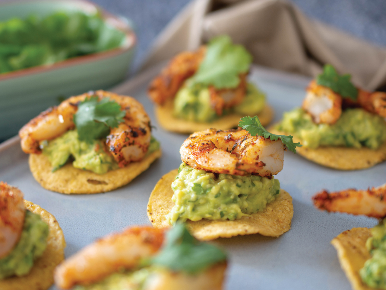  Grilled Prawn and Guacamole Bites

