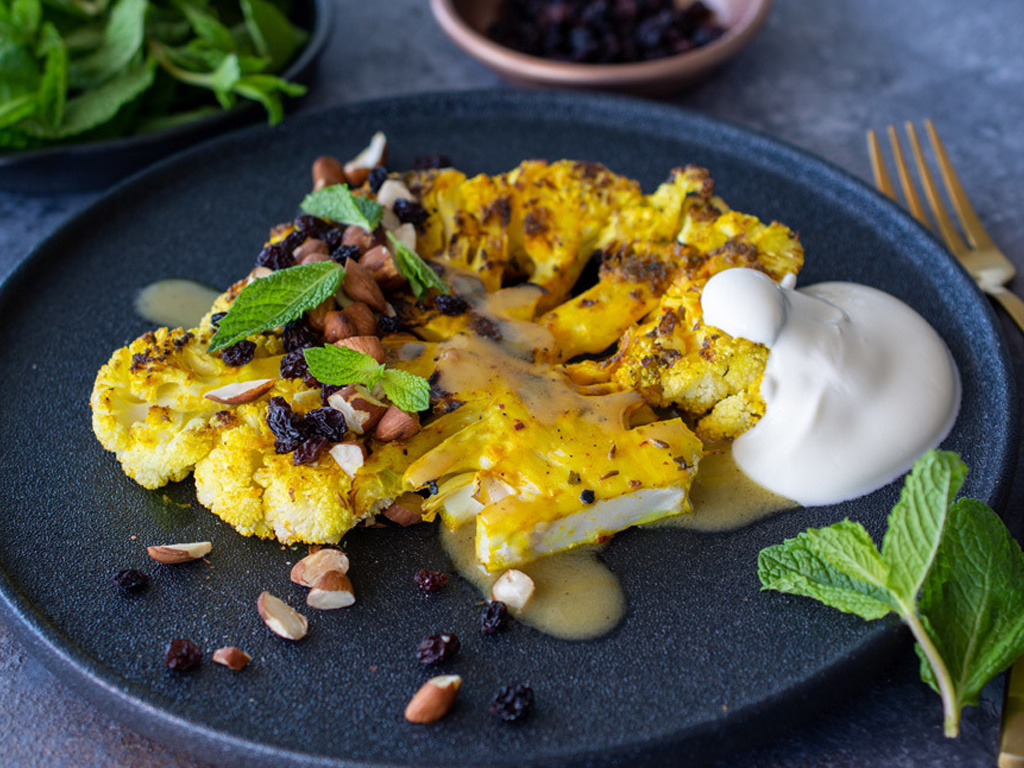  Grilled Cauliflower with Labne

