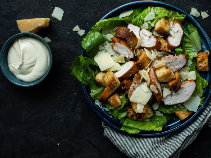  Caesar salade met gerookte kip- DEMO


