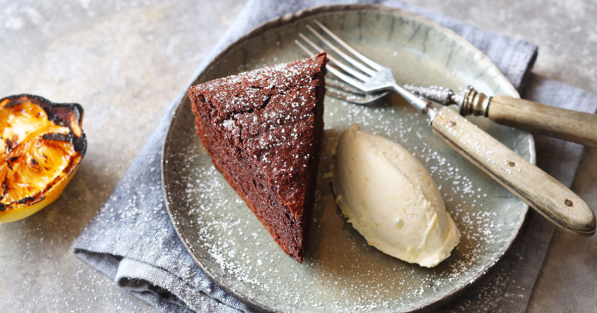  moelleux chocolat, mascarpone au citron grill&eacute;
