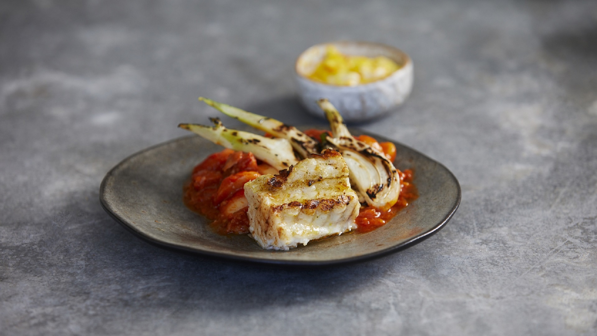  Grilled white fish with seared fennel


