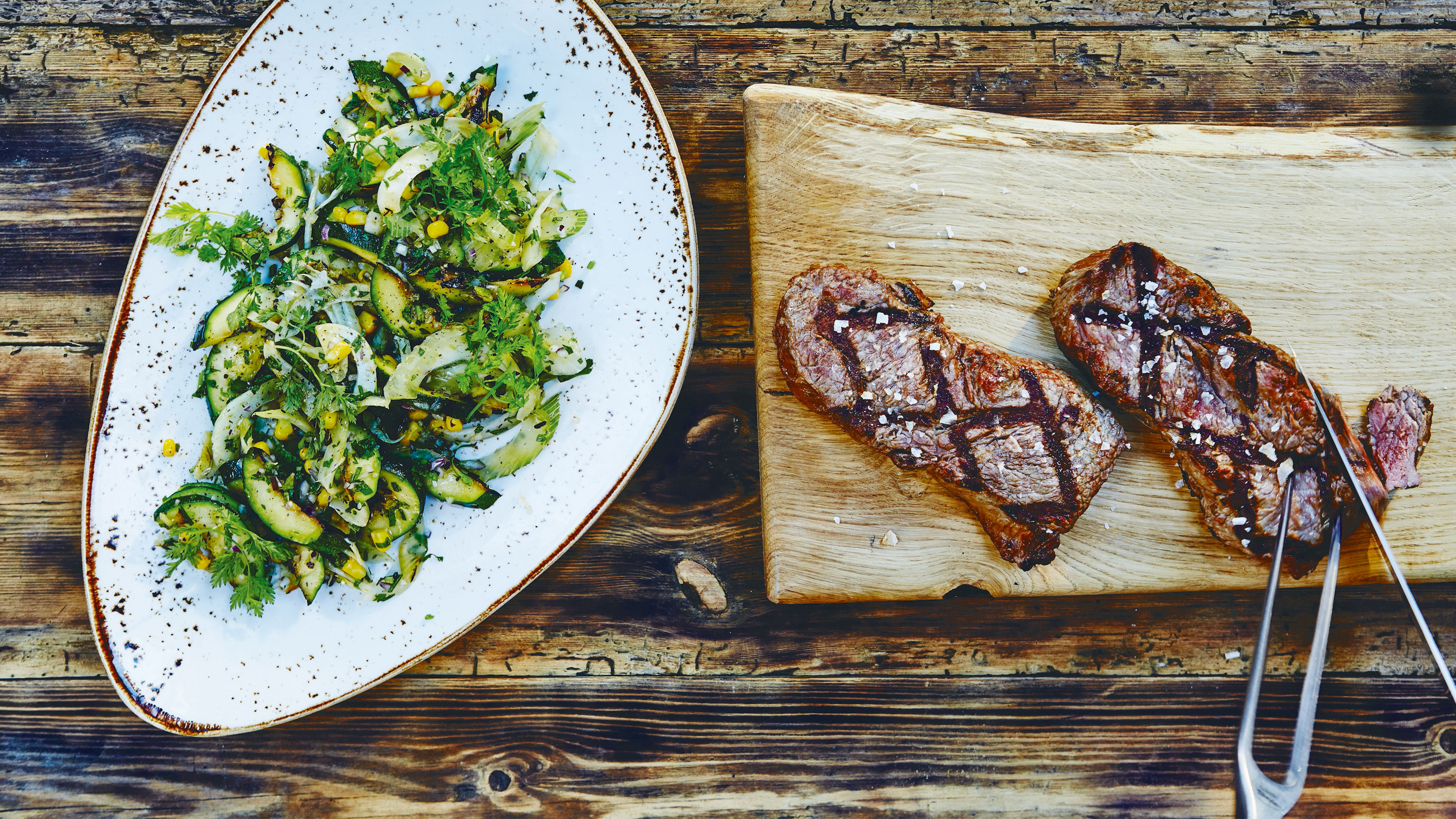  Sirloin or ribeye steaks


