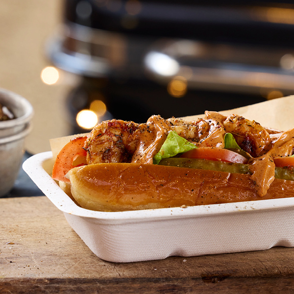  Grillsandwich Po&rsquo;Boy mit Garnelen


