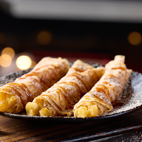  Apfel-Cr&ecirc;pe mit Calvados- Karamell-Cr&egrave;me