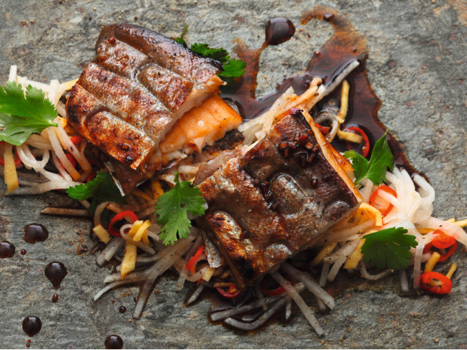  Forelfilet in teriyaki


