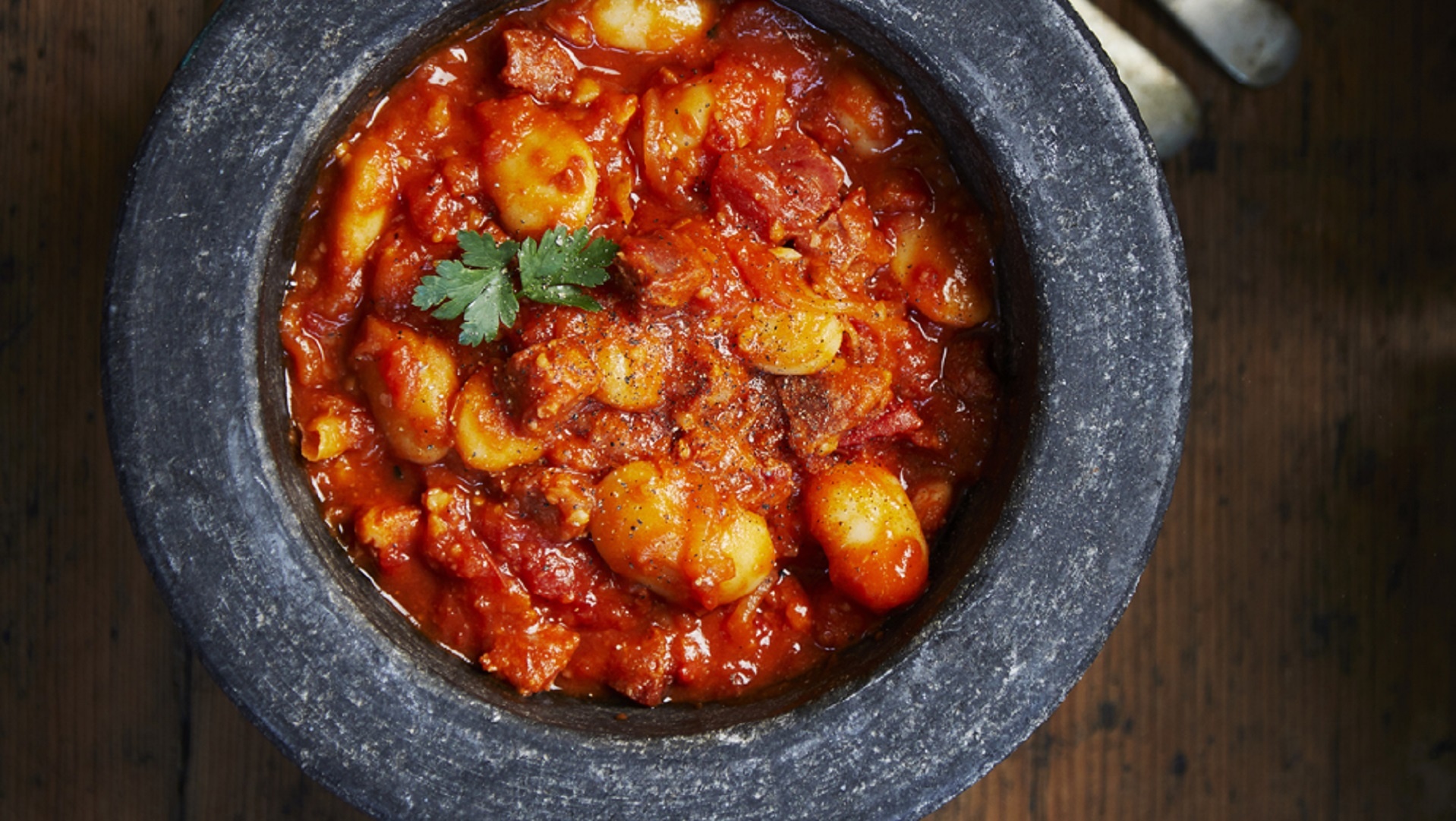  Butter bean and chorizo stew with garlic and saffron aioli


